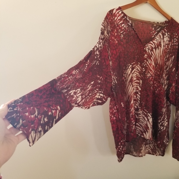 Tamara Mellon Silk Blouse Dolman Sleeve Casual Cover Size 8 - Picture 3 of 8